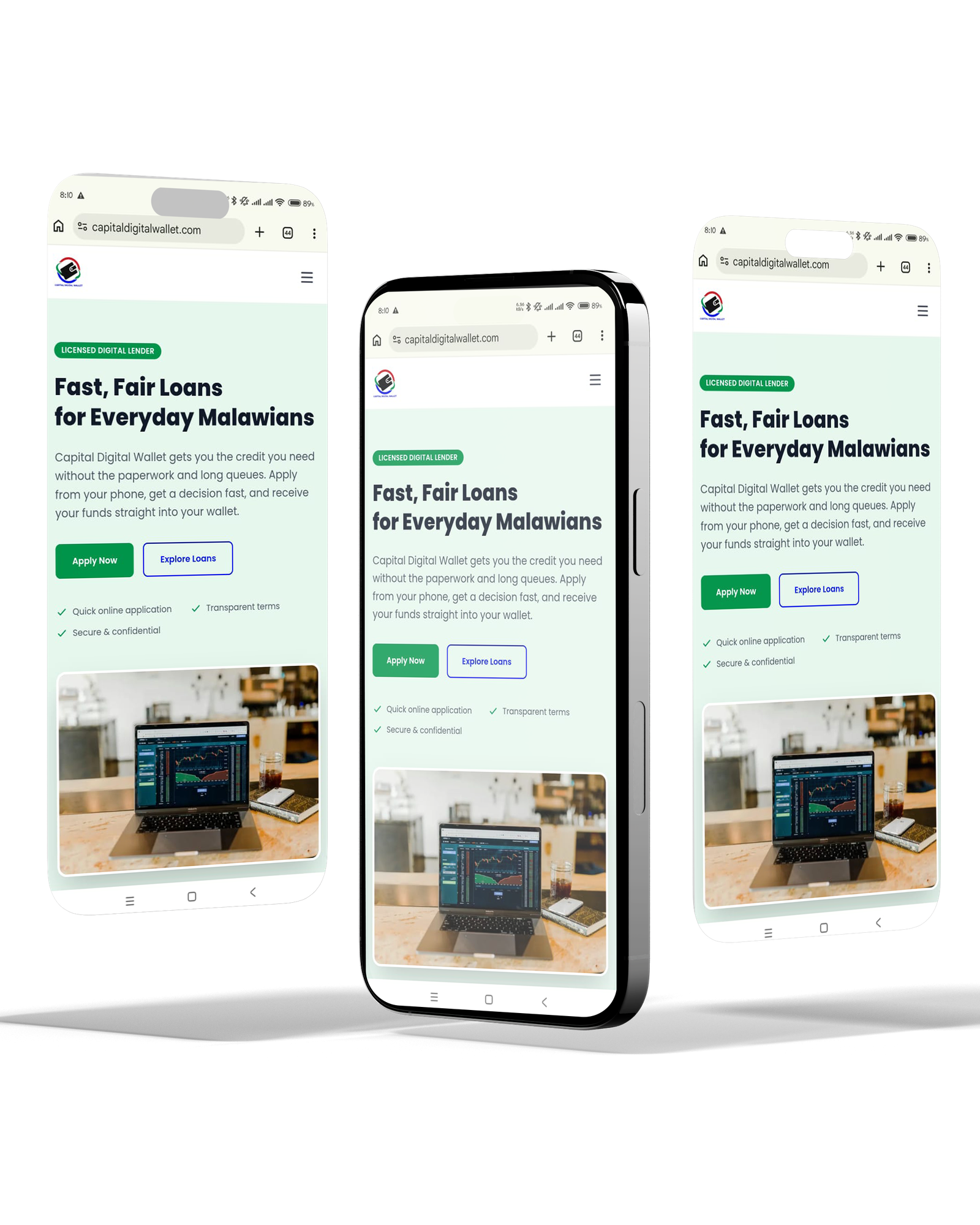 Capital Digital Wallet app preview on mobile